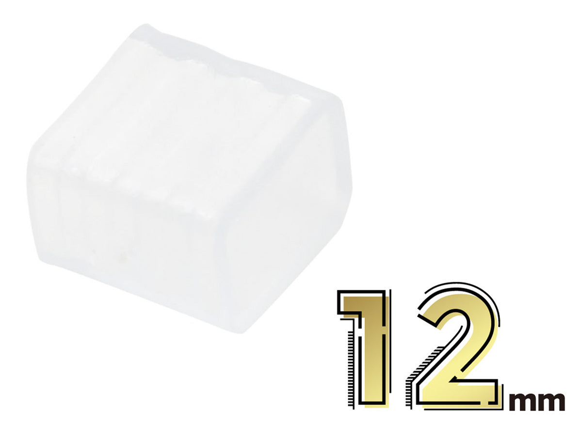 15 Gommini PVC Termine Per Chiusure Striscia Led Impermeabile Passo 12mm Interno 16X8mm