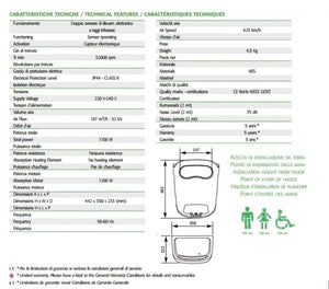 Asciugamani elettrico da parete - Vision Air BF Easy bianco