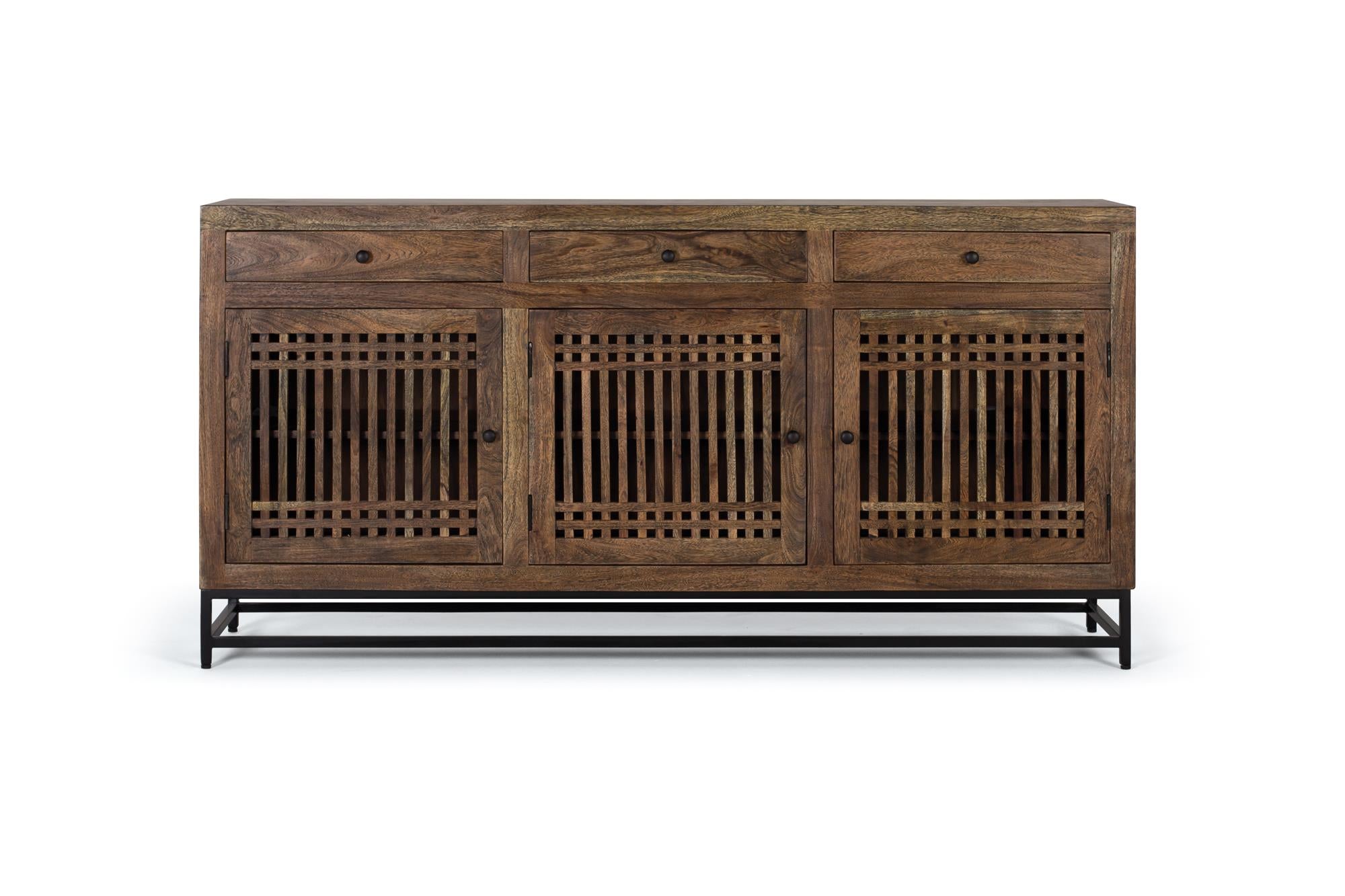 Credenza in legno di acacia e metallo