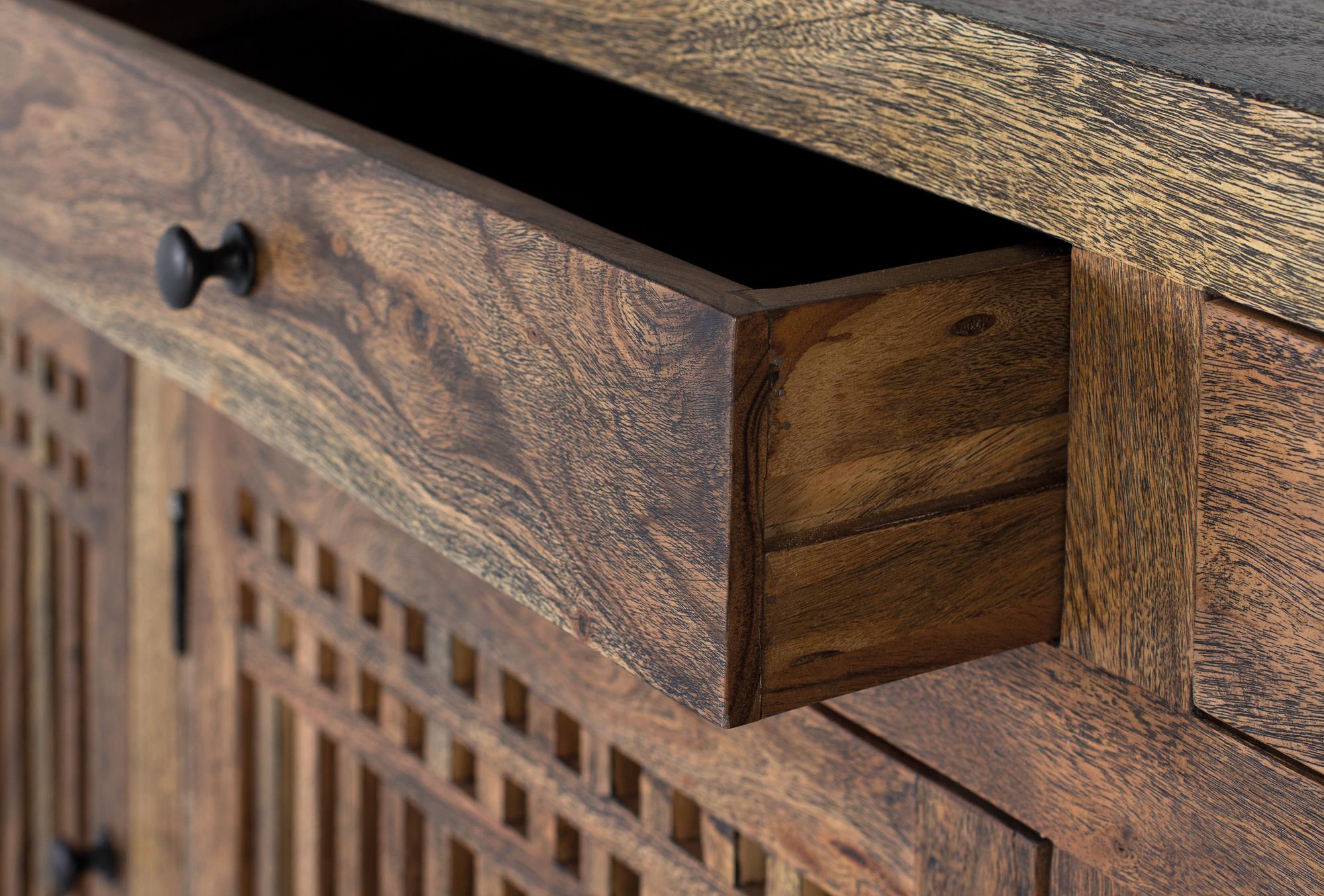 Credenza in legno di acacia e metallo