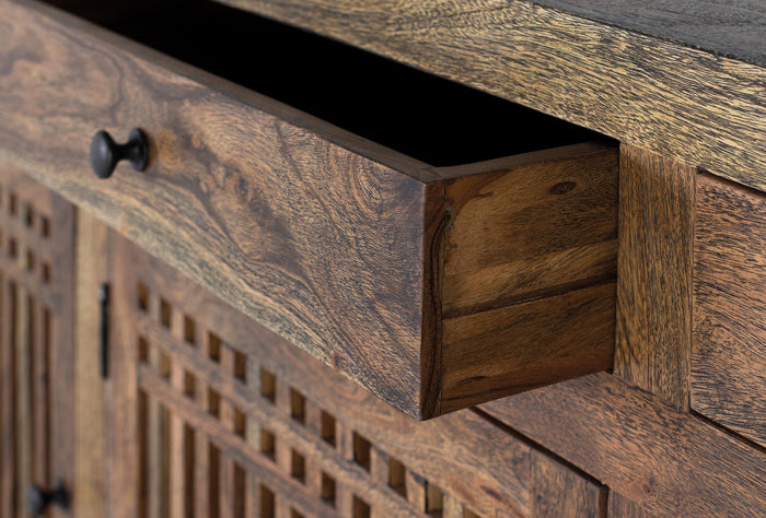 Credenza in legno di acacia e metallo