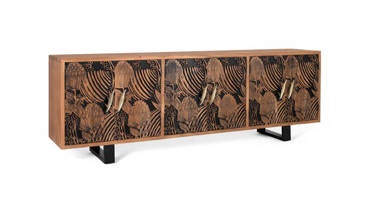 Credenza in massello di acacia e metallo