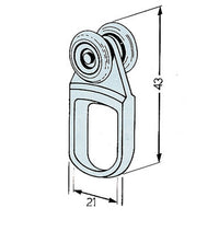 50pz omge carrello nylon art. 902 con 2 ruote acciaio 15085