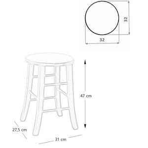 Sgabello bar seduta rotonda h 47 cm gamba sciabola 