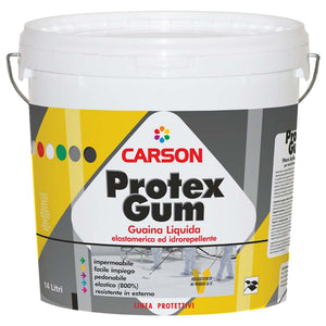 Guaina liquida impermeabilizzante elastomerica tetti terrazze Carson Protexgum Bianco/14 lt