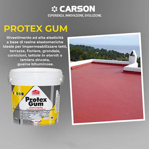 Guaina liquida impermeabilizzante elastomerica tetti terrazze Carson Protexgum Bianco/14 lt