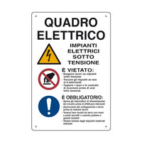 Cartello 'Quadro Elettrico-Impianti Elettrici Sotto Tensione' In Polionda 60X40Cm-16300250-D&B Verona