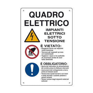 Cartello 'Quadro Elettrico-Impianti Elettrici Sotto Tensione' In Polionda 60X40Cm-16300250-D&B Verona