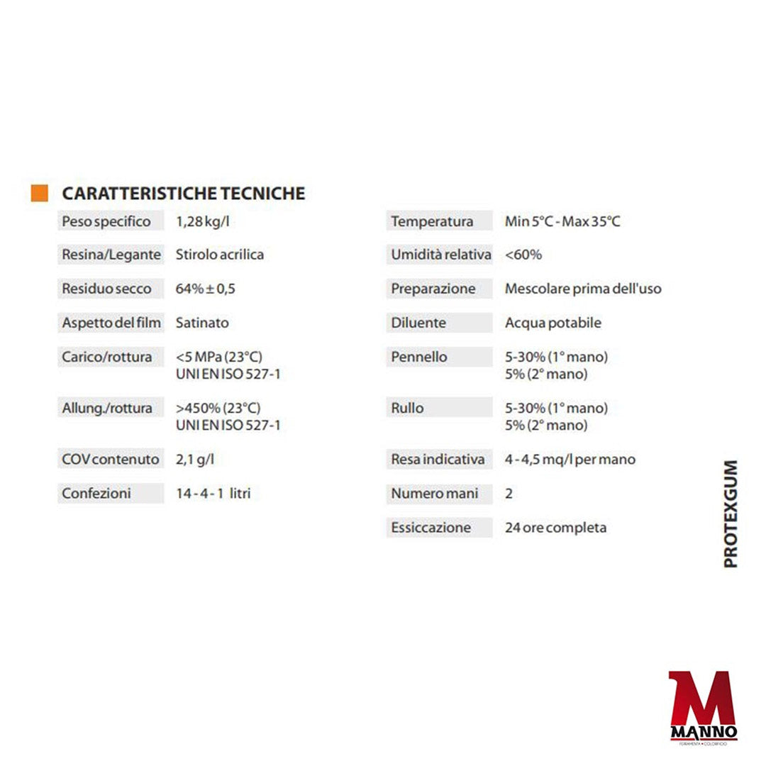 Guaina liquida impermeabilizzante elastomerica tetti terrazze Carson Protexgum Grigio/14 lt