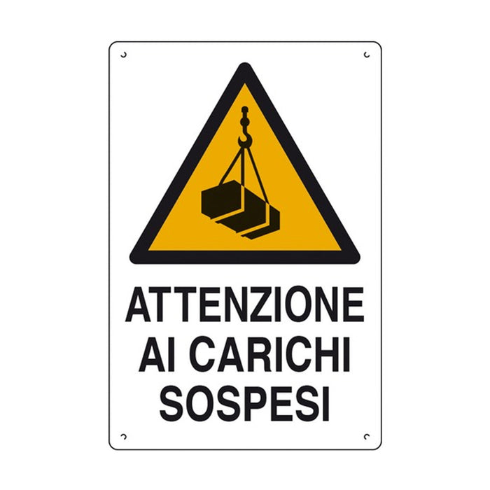 Cartello 'Attenzione Carichi Sospesi' In Polionda 60X40Cm-16300900-D&B Verona