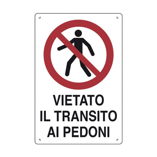 Cartello 'Vietato Il Transito Ai Pedoni' In Polionda 60X40Cm-16300980-D&B Verona