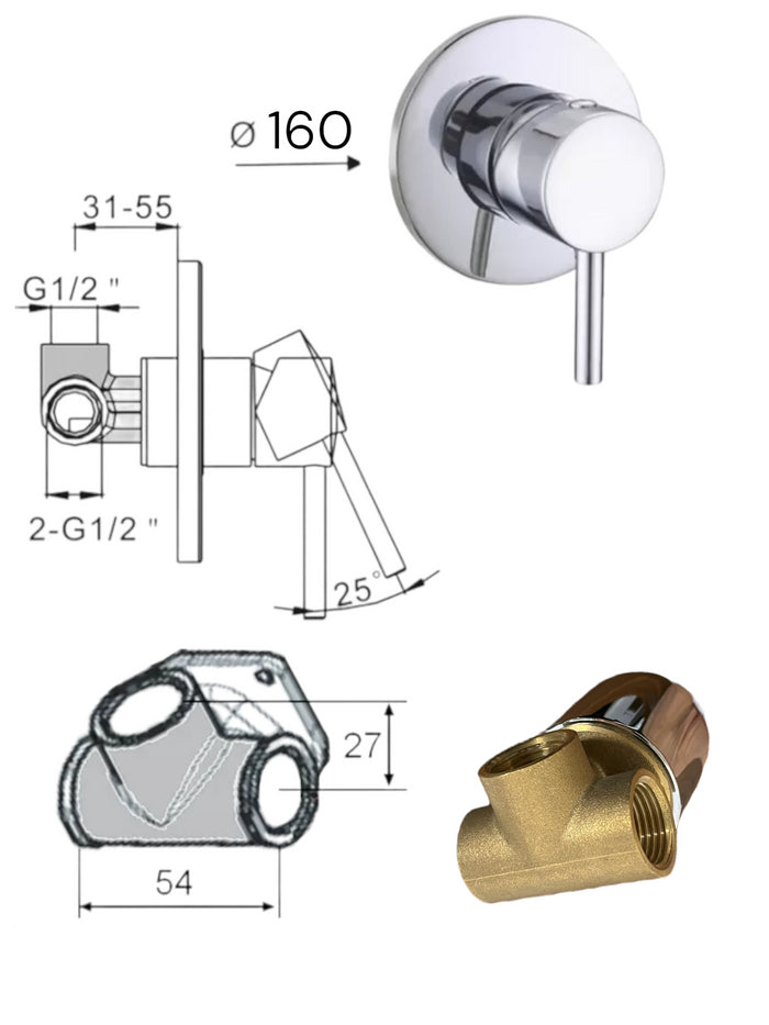 Kit idroscopino bidet in ottone con miscelatore