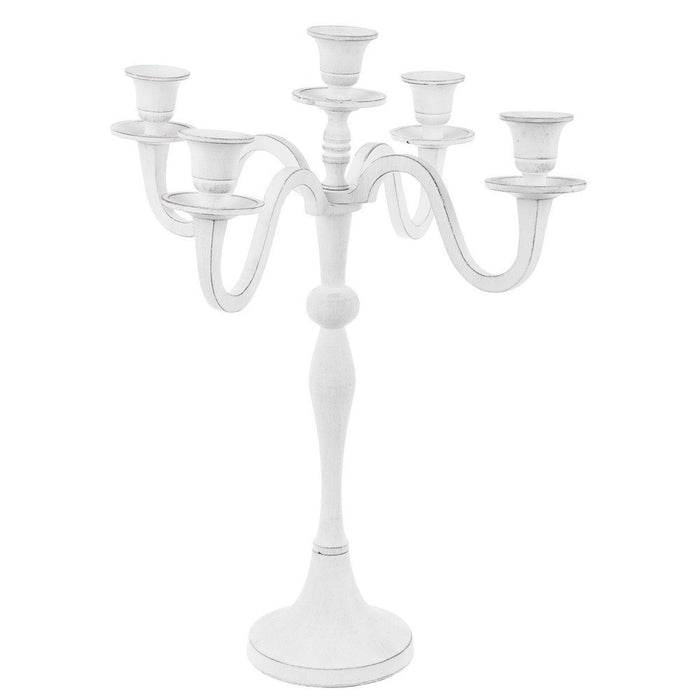 Candelabro Norah 5 fuochi Bianca H43 (2 Pezzi) - Kalindra