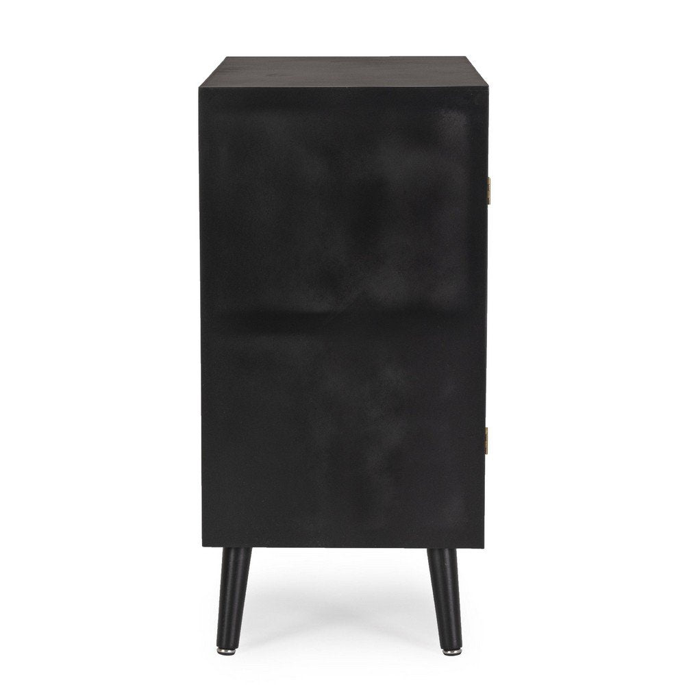 Credenza un'anta 4 cassetti nera ( Pezzi) - JOSIE