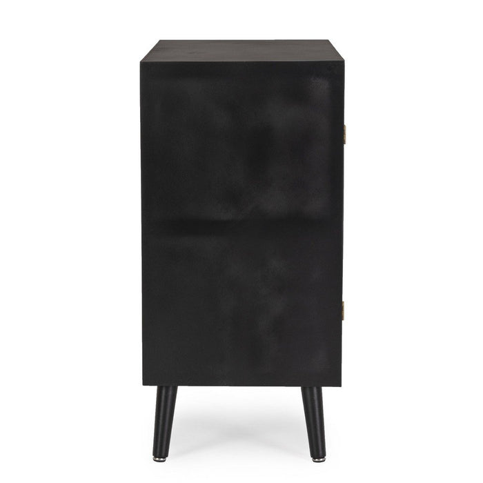 Credenza un'anta 4 cassetti nera ( Pezzi) - JOSIE