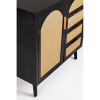 Credenza un'anta 4 cassetti nera ( Pezzi) - JOSIE