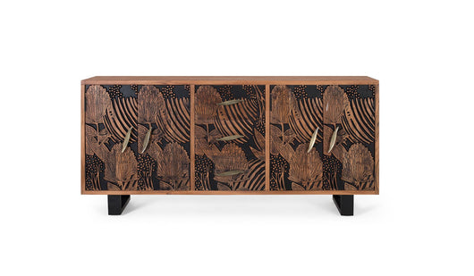 Credenza in legno di acacia e metallo