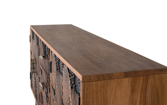 Credenza in legno di acacia e metallo