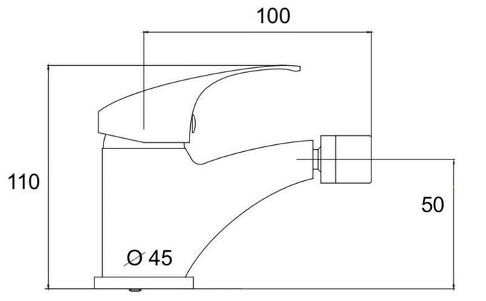 Miscelatore rubinetto bidet Cromo con 2 tubi flessibili