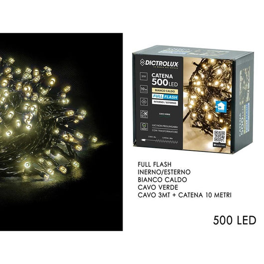 LUCI LED CALDO 500 LED FULL FLASH