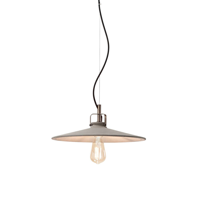 Lampada A Sospensione 1 Luce Brooklyn Diam 25 In Cemento E Bronzo