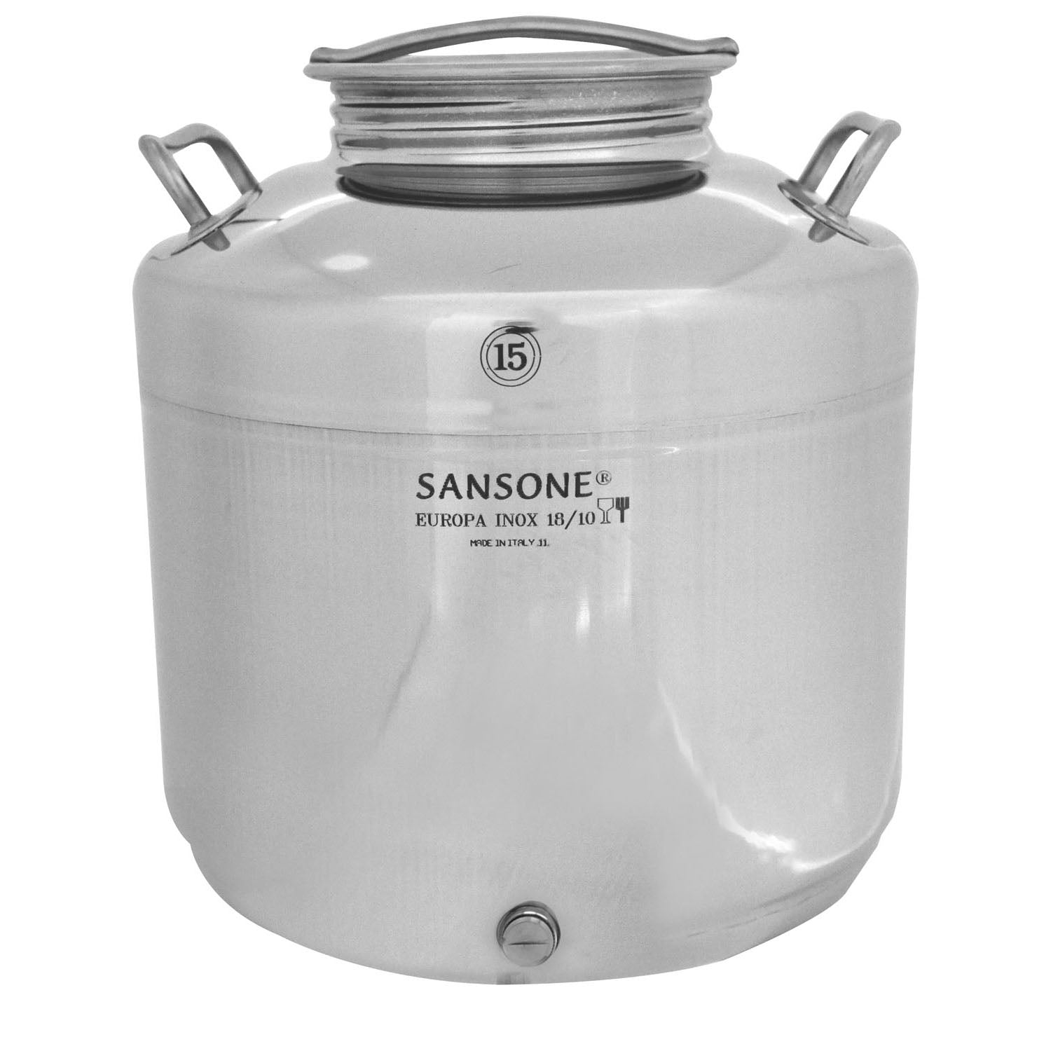 Sansone - contenitore per olio in acciaio inox 15 lt