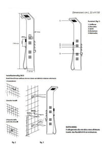 Colonna doccia multifunzione modello Lipari - Nera - Colonna doccia multifunzione modello Lipari - Nera