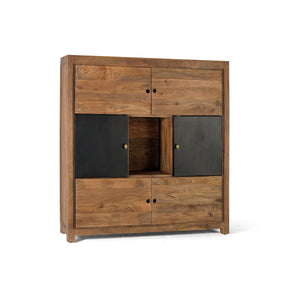 Credenza in legno di mango naturale e nero