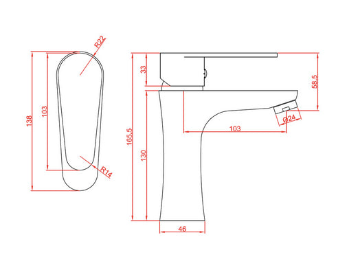 Rubinetto miscelatore lavabo bagno nero opaco