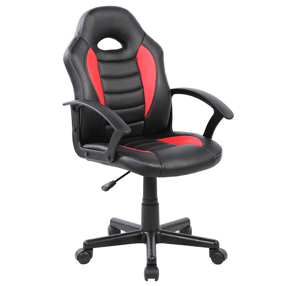 Sedia da Gaming Ergonomica per Bambini 55x56x99,5 cm in Similpelle Nero e Rosso