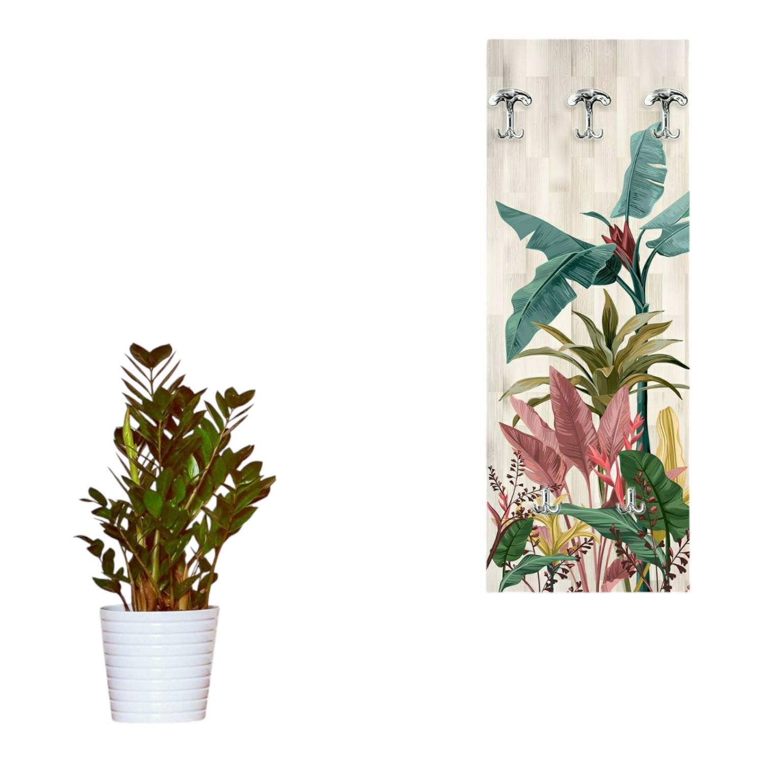 APPENDIABITI DA PARETE  BANANA LEAVES BEIGE MIX 46x125 CM