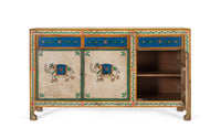 Credenza in massello di mango dipinta a mano