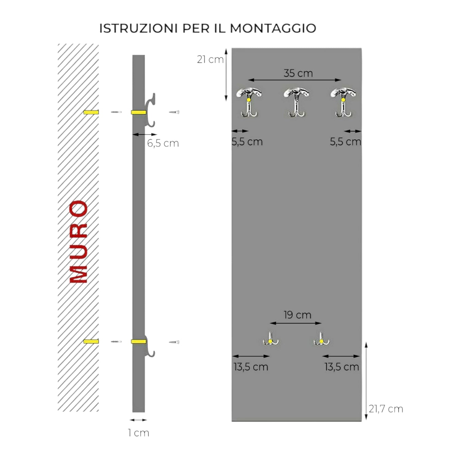 APPENDIABITI DA PARETE ALBERO ABBRACCIO MIX 46x125 CM