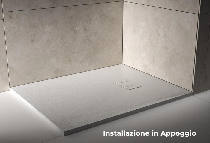 Piatto Doccia 70x90 cm Effetto Pietra Stone Bianco