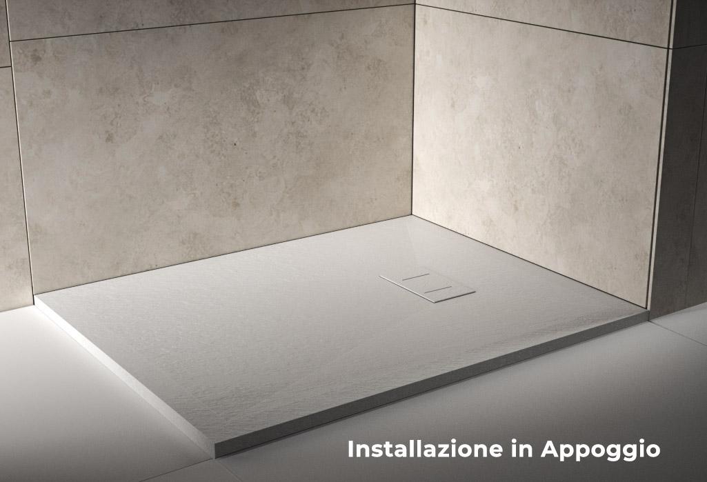 Piatto Doccia 70x120 cm Effetto Pietra Stone Bianco