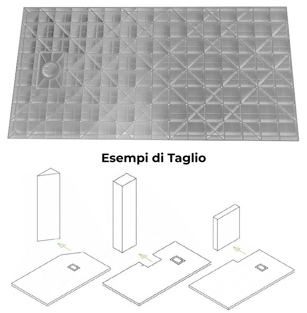 Piatto Doccia Effetto Pietra Filo Pavimento o Tradizionale Grigio 70x90 cm