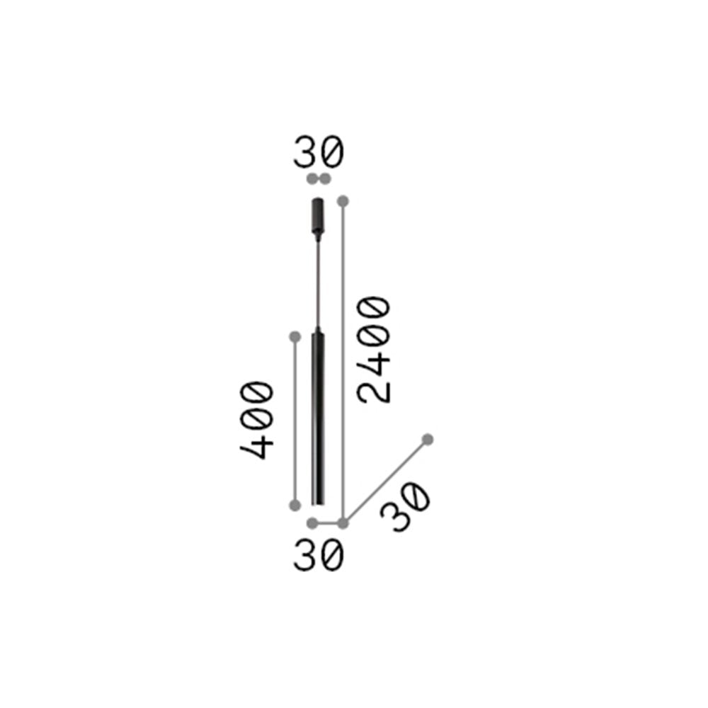 Sospensione Round Moderna Ultrathin Metallo Nero Led 11,5W 3000K D40