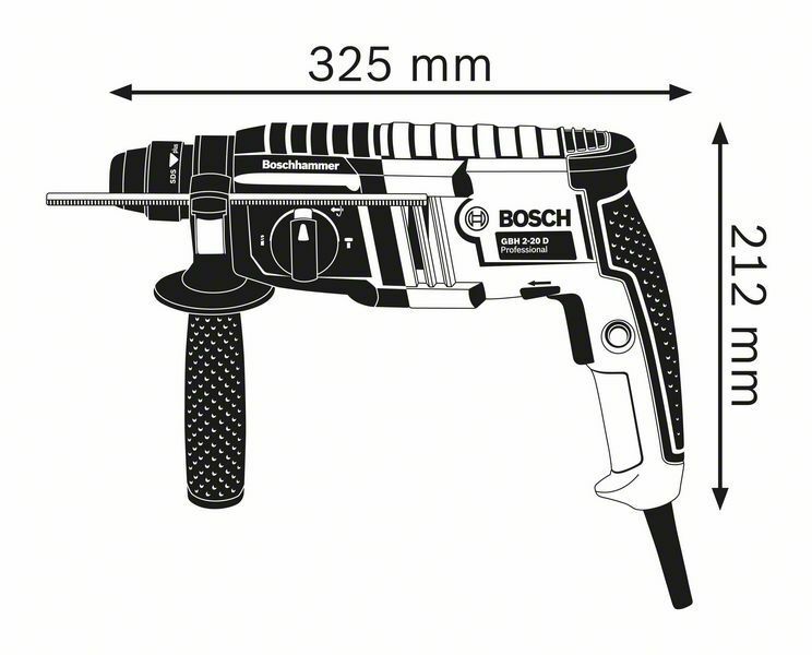 Bosch GBH 2-20 D Tassellatore Perforatore + Valigia + Sistema Aspirazione