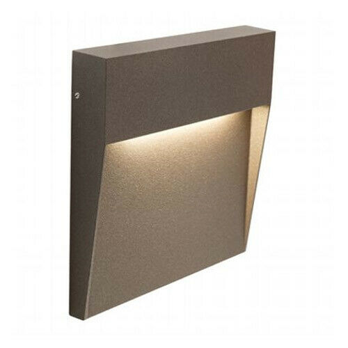 Applique Segnapasso Esterno a Parete Led Illuminazione Giardino Geo Square Sovil Colore: Marrone, Misure e Watt: 16 cm - 6 W