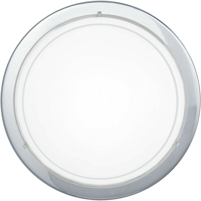 Plafoniera Lampada da Soffitto Applique Tonda Rotonda E27 Interno Planet EGLO Color: Cromo