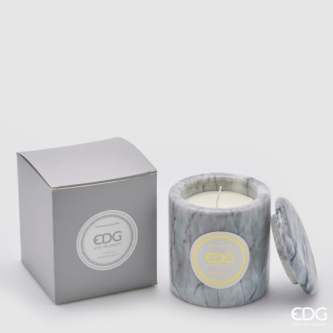 Candele Profumate in Vaso di Marmo 11 cm Candela Vasetto Enzo De Gasperi EDG Colore: Grigio