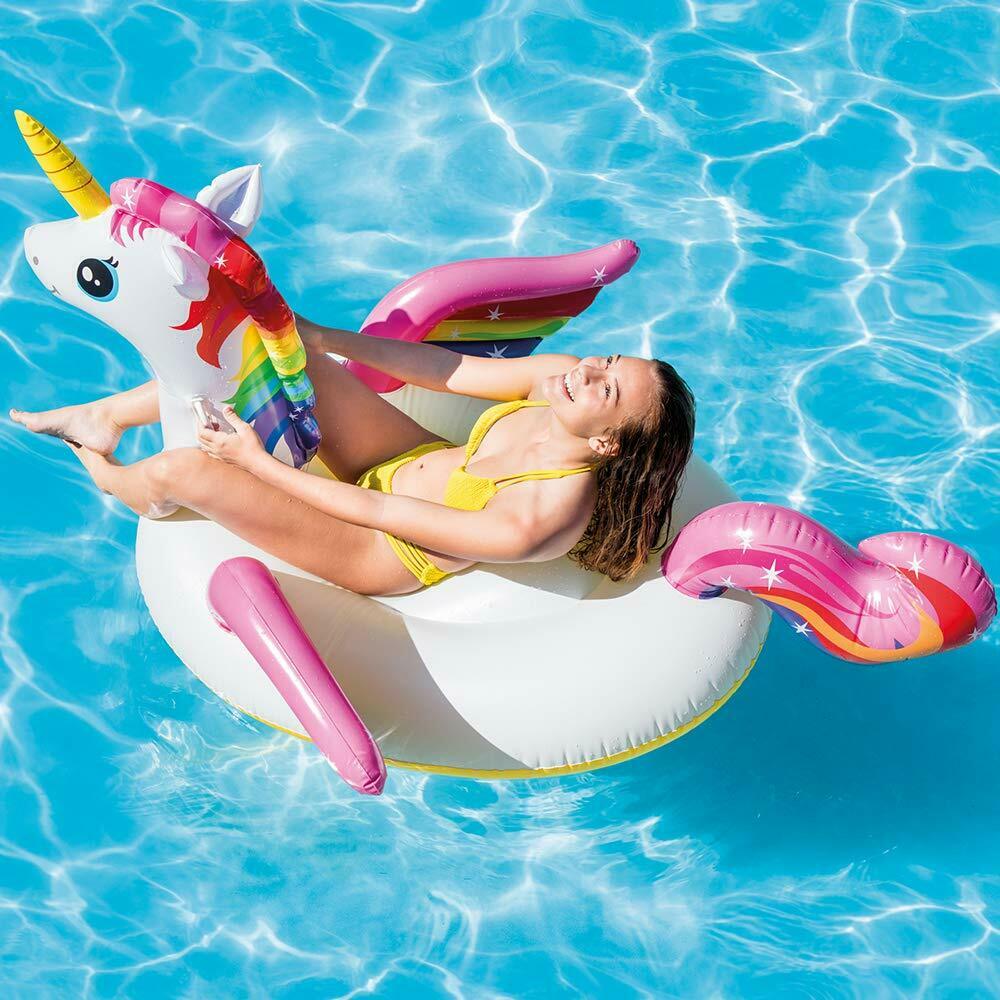 Unicorno Gonfiabile Galleggiante Cavalcabile Giochi Piscina Mare Intex 57561