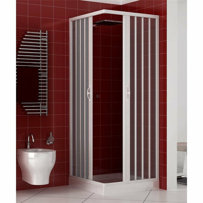 Box doccia angolare PVC cabina soffietto acrilico Misura Riducibile bagno Dimensioni: 80 x 100