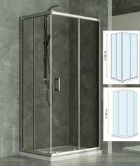 Feridras Box Doccia 80x80 90x70 2 Ante Semicircolare Scorrevole Cristallo Bagno Dimensioni: Semi Circolare 80 x 80 x 185 cm