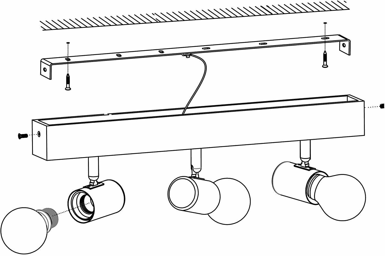 Faretto da Soffitto Plafoniera Legno 2 Lampadine Lampada Interno Townshend EGLO