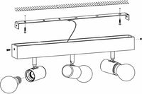 Faretto da Soffitto Plafoniera Legno 2 Lampadine Lampada Interno Townshend EGLO