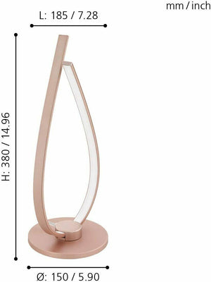 Lampada da Tavolo Led in Alluminio Illuminazione Interno Oro Rosa Palozza Eglo