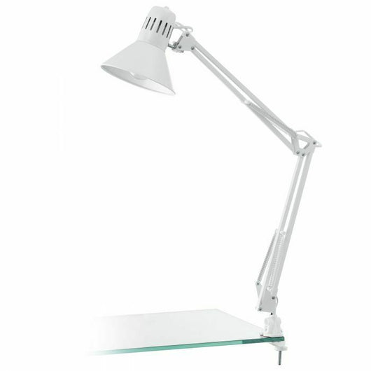 Lampada da Scrivania Ufficio Tavolo con Braccio Morsetto Snodabile Firmo EGLO Colore Lampada: Bianco