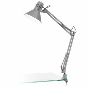 Lampada da Scrivania Ufficio Tavolo con Braccio Morsetto Snodabile Firmo EGLO Colore Lampada: Argento