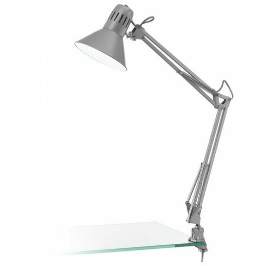 Lampada da Scrivania Ufficio Tavolo con Braccio Morsetto Snodabile Firmo EGLO Colore Lampada: Argento